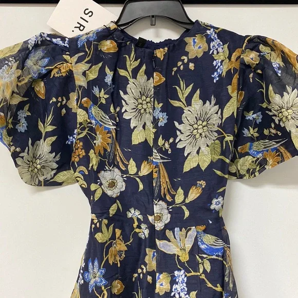 SIR the label Floral Dress in Navy and Yellow - Picture 8 of 14